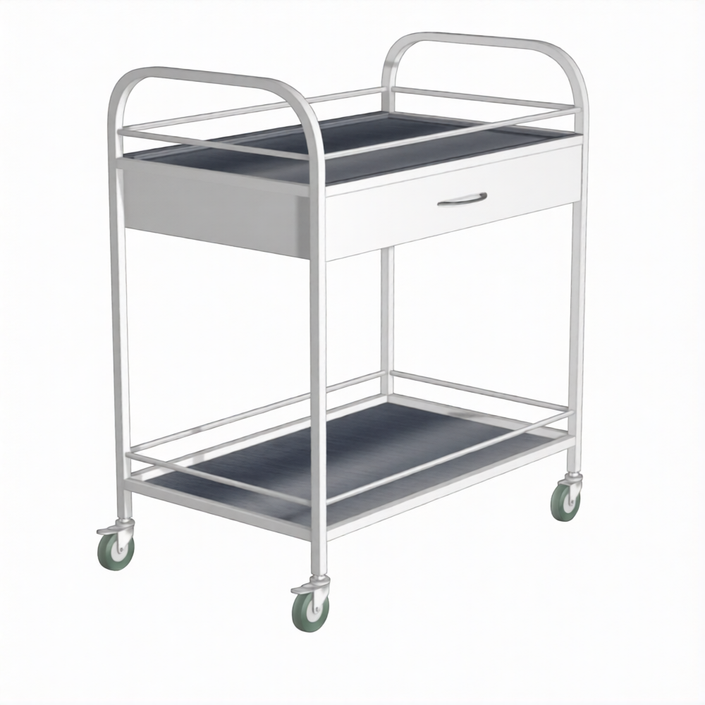 Стол манипуляционный с ограждением (ящик) СИо-1я (каркас белый)