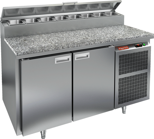 Стол охлаждаемый для пиццы HICOLD PZ2-11GN (1/6H) с гранитной столешницей