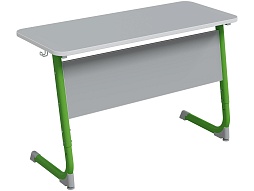 Стол 2-местный школьный 5-7 г/р "Альтер" АГРОТЕХ регулируемый (серый, м/к зеленый)