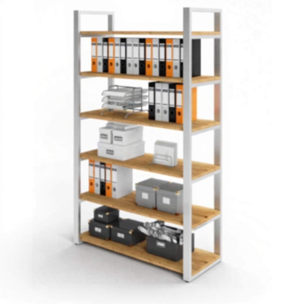 Стеллаж СН-25 (ЛДСП дуб вотан, каркас серый)