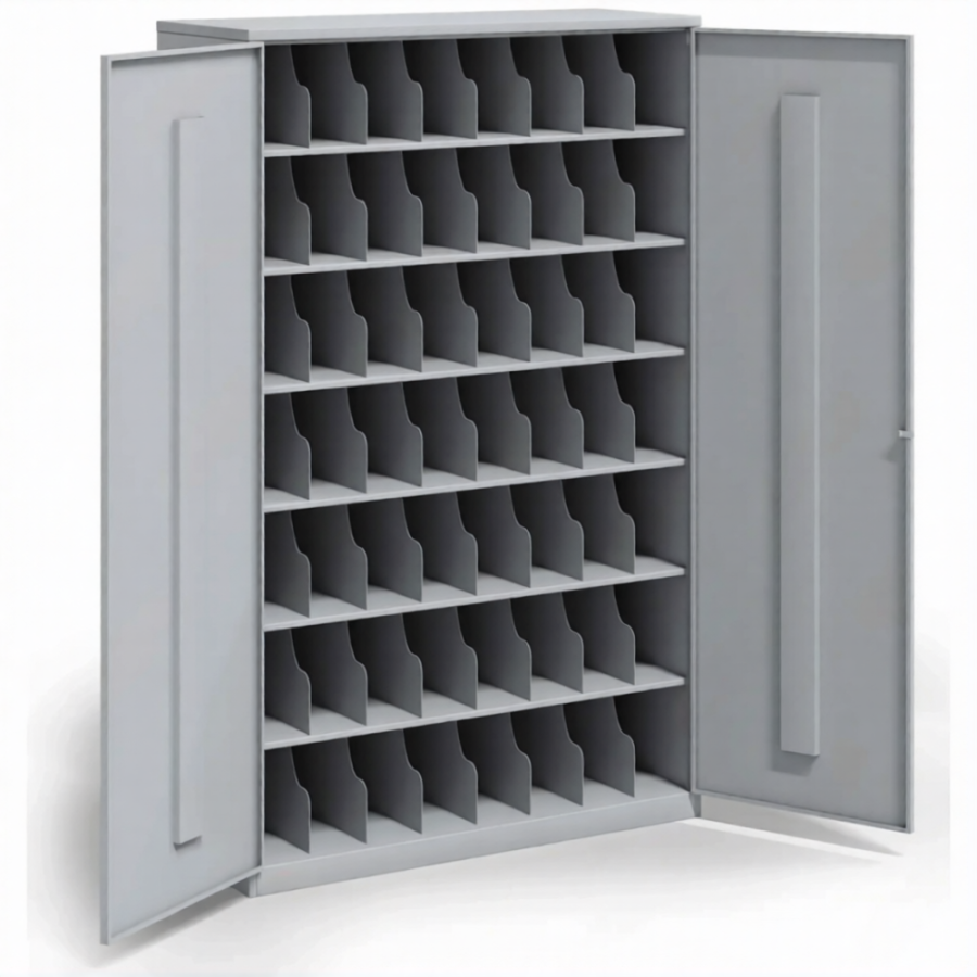 Шкаф для 56 противогазов ХПГ-56, с дверьми (1900х1254х500)