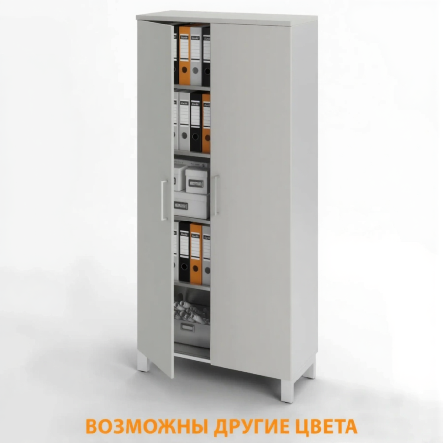 Шкаф для документов ШД-23.1 с замком (ЛДСП серый, каркас серый)