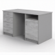 Стол рабочий СрТ-16 (1600х600х750) с двумя тумбами (корпус ЛДСП серый, столеш. ЛДСП дуб канадский)