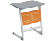 Стол 1-местный школьный 5-7 г/р "Логика" АГРОТЕХ PL с перфорированным экраном (серый/оранжевый, м/к белый)