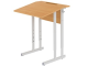 Стол с наклоном столешницы 10° школьный 1-местный 2-4 г/р регулируемый (бук, м/к серый, плоскоовальная труба)